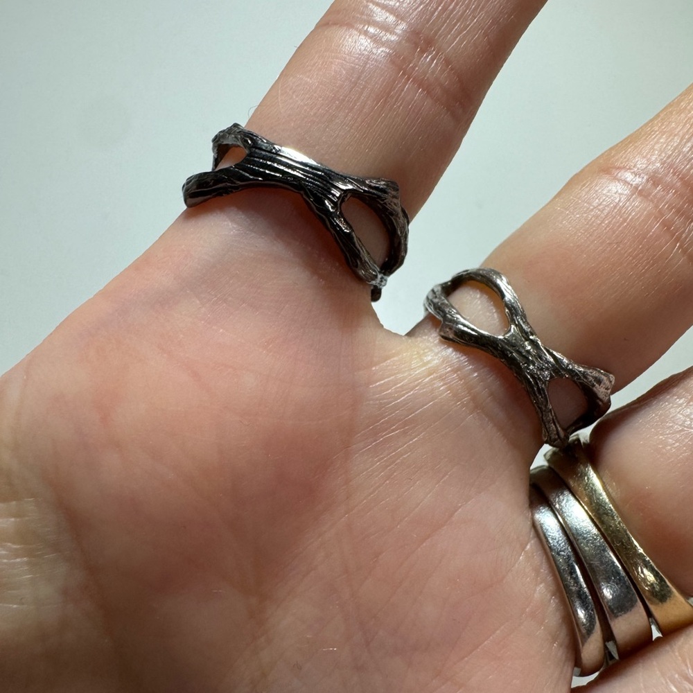Turquoise black silver modern unique ring 925 - Picture 7 of 17